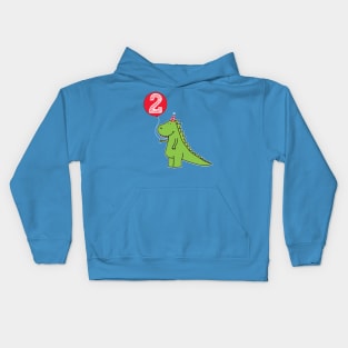 2nd Birthday Dinosaur Shirt for Toddlers Kids Hoodie
